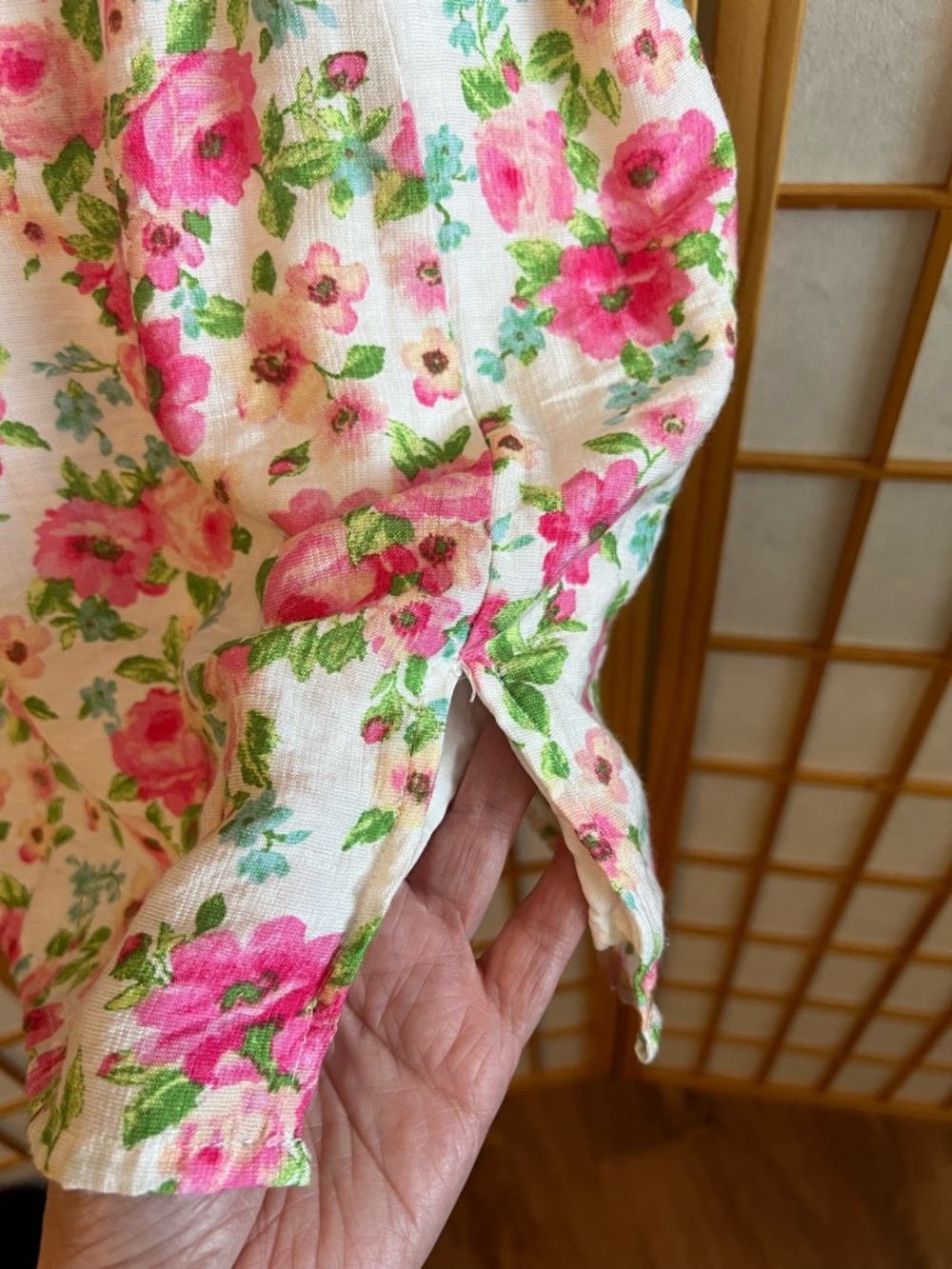 Altar’d State Floral Mini Dress XXS Pink Rose Cottagecore V-Neck Sleeveless - Picture 4 of 12